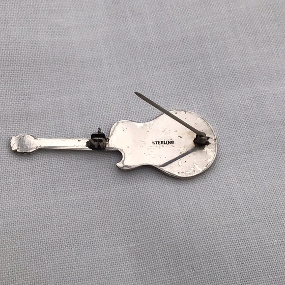 Sterling Hard Rock Guitar Pin - Picture 4 of 6